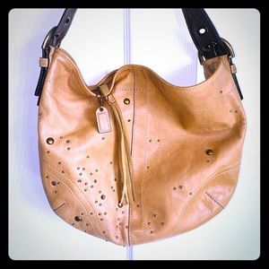 EUC COACH HOBO LEATHER & RHINESTONE BAG